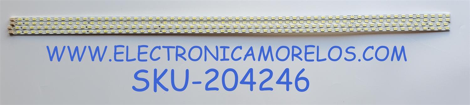 KIT DE LED'S PARA TV SONY((4 PIEZAS)) NUMERO DE PARTE  SLS55_5630_SONY_120HZ_100312 / LJ64-02567A / LJ64-02566A / PANEL LTY550HJ02 / MODELO KDL-55EX710
